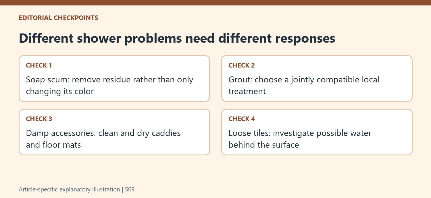 Different shower problems need different responses