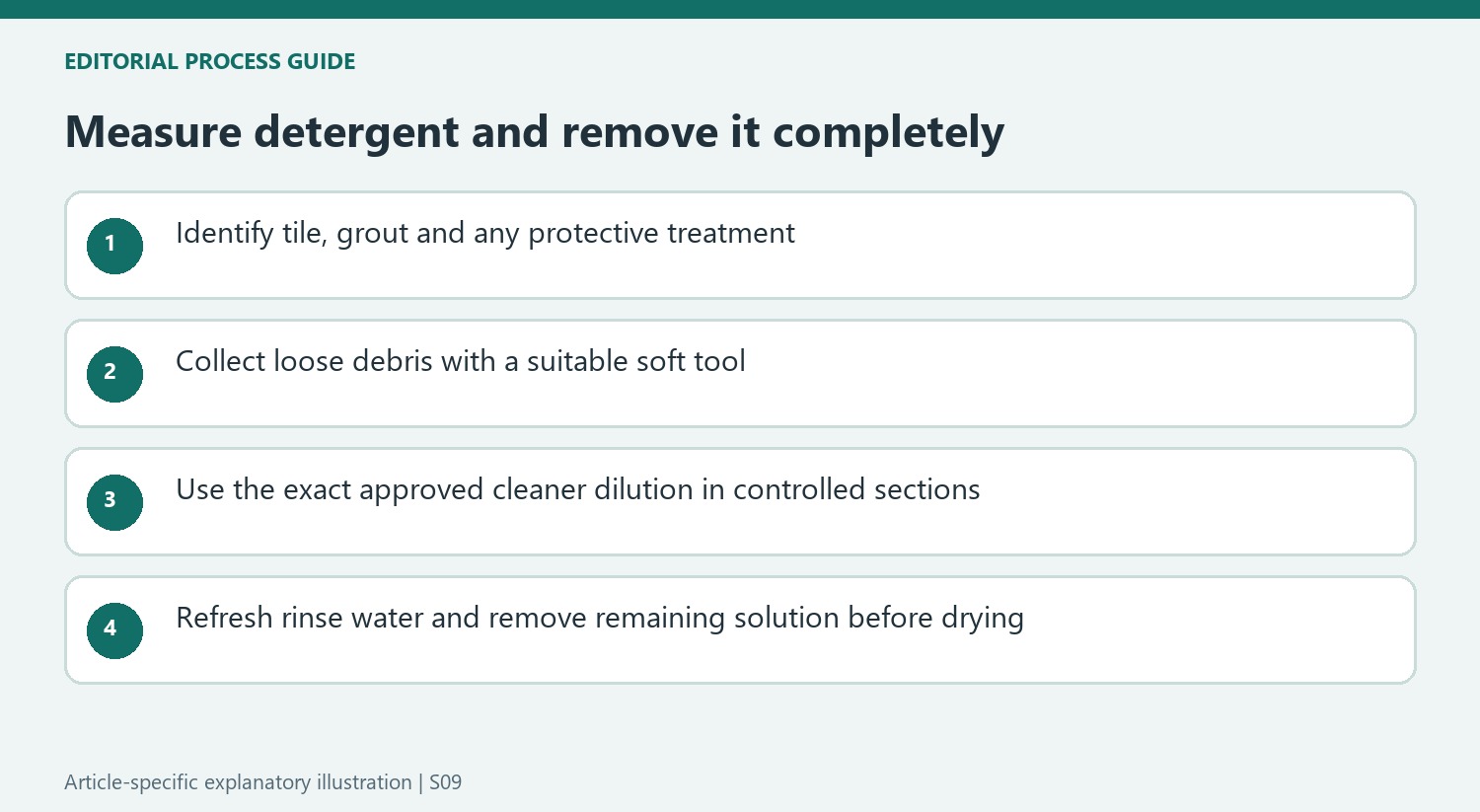 Measure detergent and remove it completely