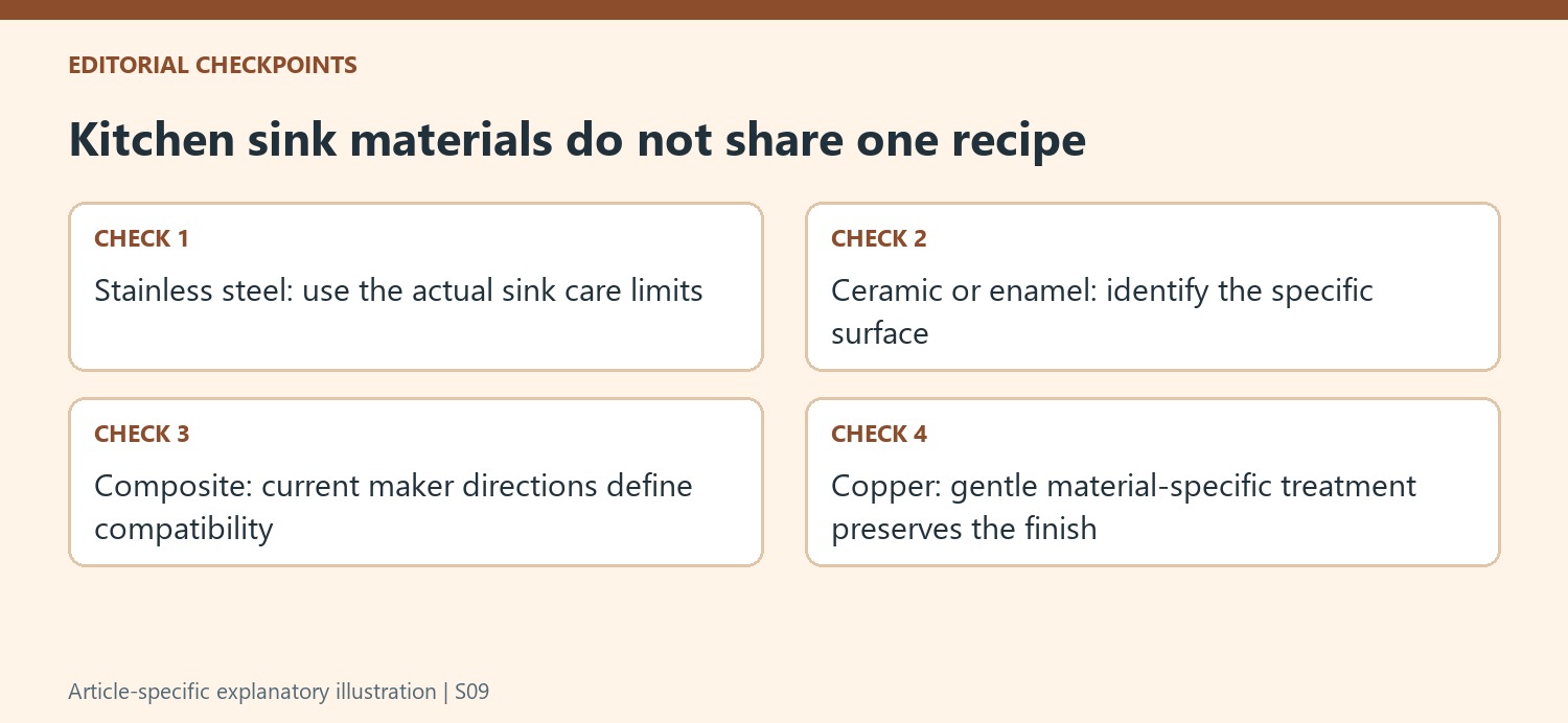 Kitchen sink materials do not share one recipe