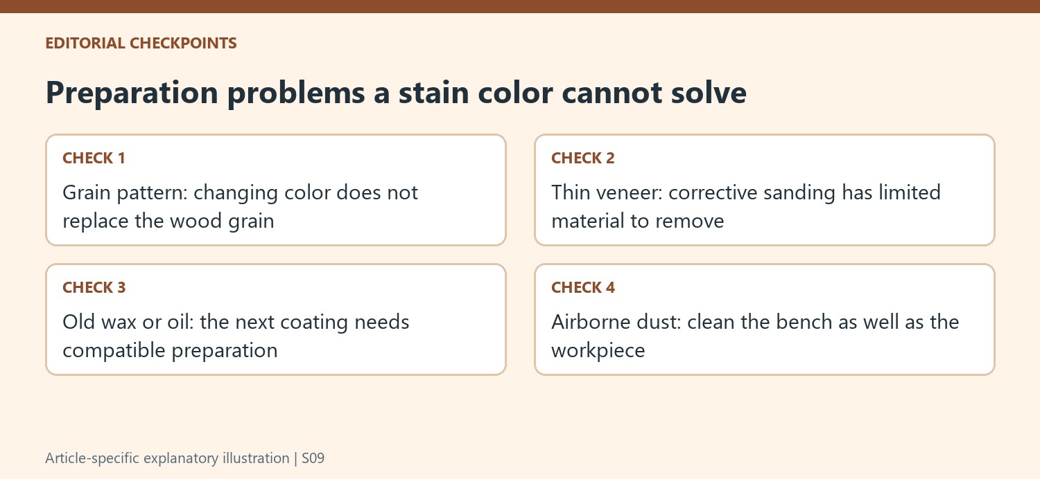 Preparation problems a stain color cannot solve