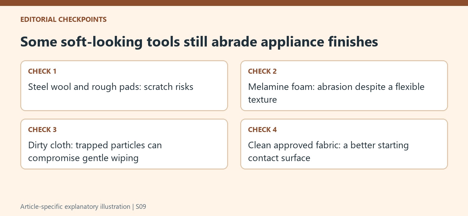 Some soft-looking tools still abrade appliance finishes