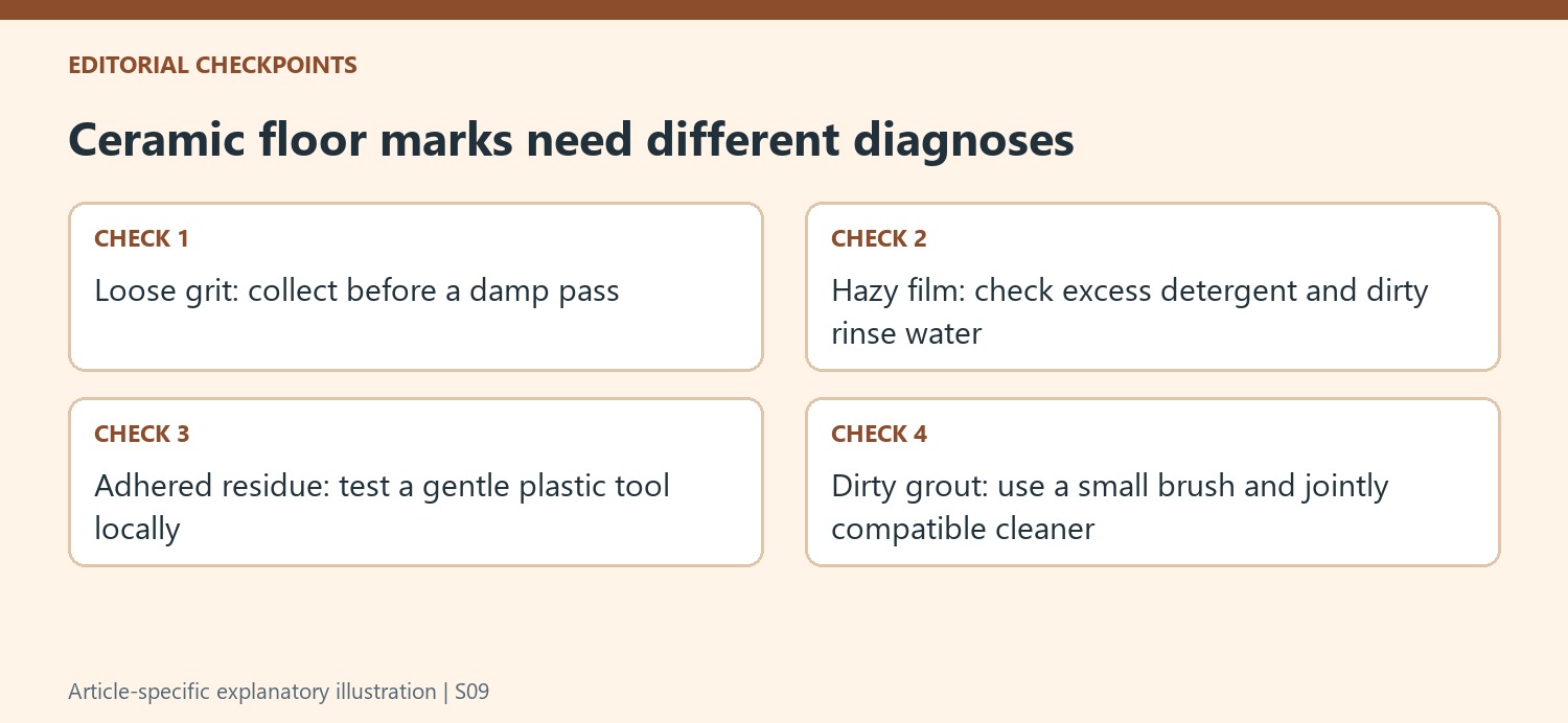 Ceramic floor marks need different diagnoses