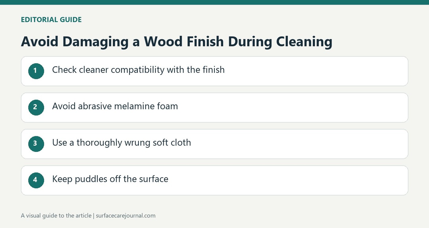 Keep Abrasive Sponges and Strong Cleaners Off Wood Furniture