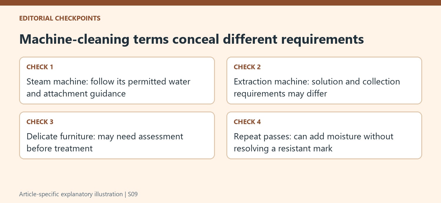 Machine-cleaning terms conceal different requirements