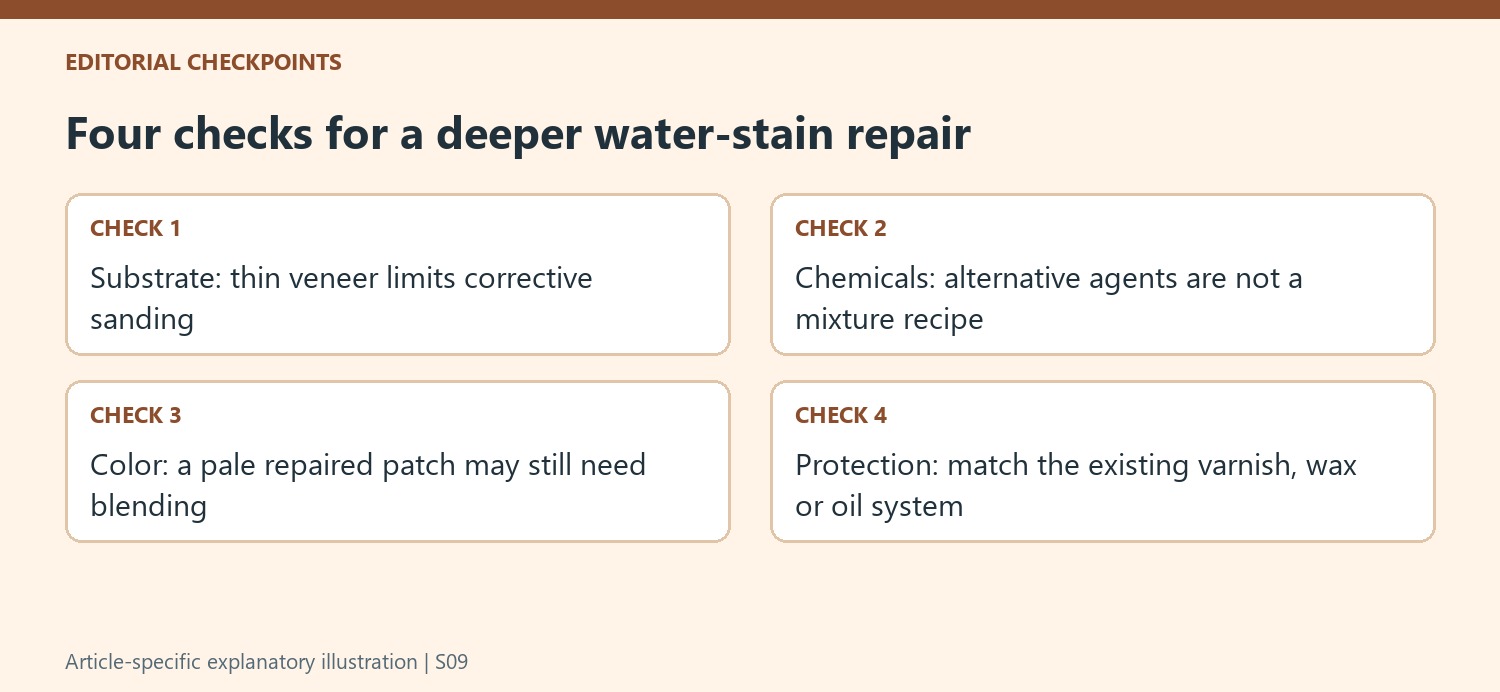 Four checks for a deeper water-stain repair