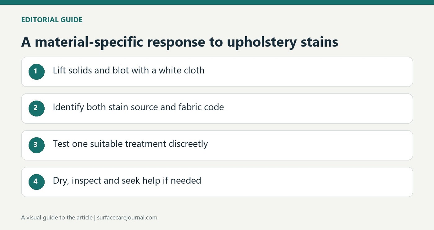 Blot Upholstery Spills Before Choosing a Stain Treatment