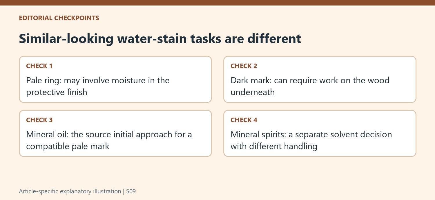 Similar-looking water-stain tasks are different