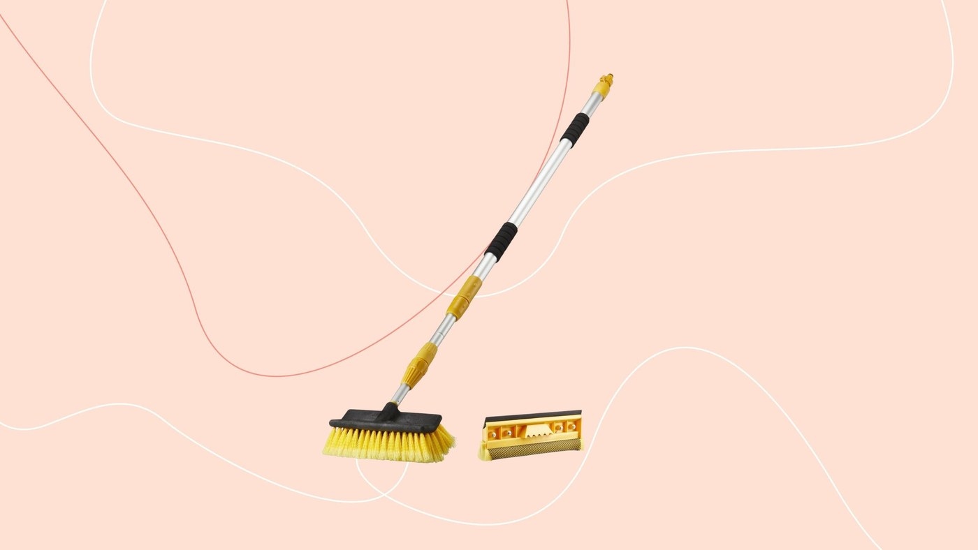 A Telescopic Hose Brush for Exterior Window Cleaning