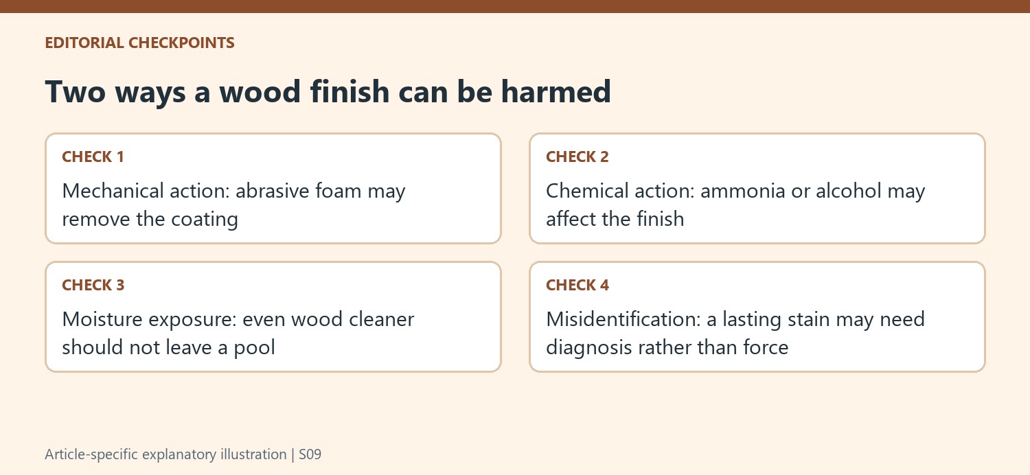 Two ways a wood finish can be harmed