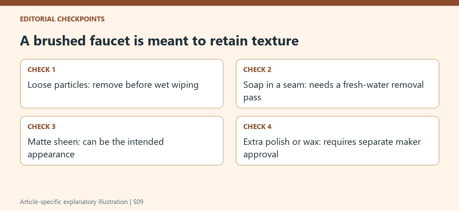 A brushed faucet is meant to retain texture