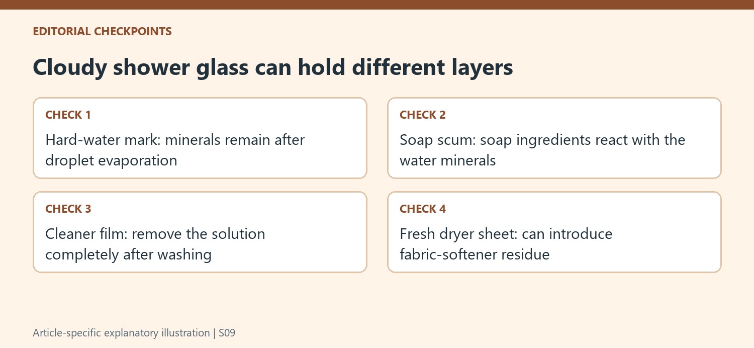Cloudy shower glass can hold different layers
