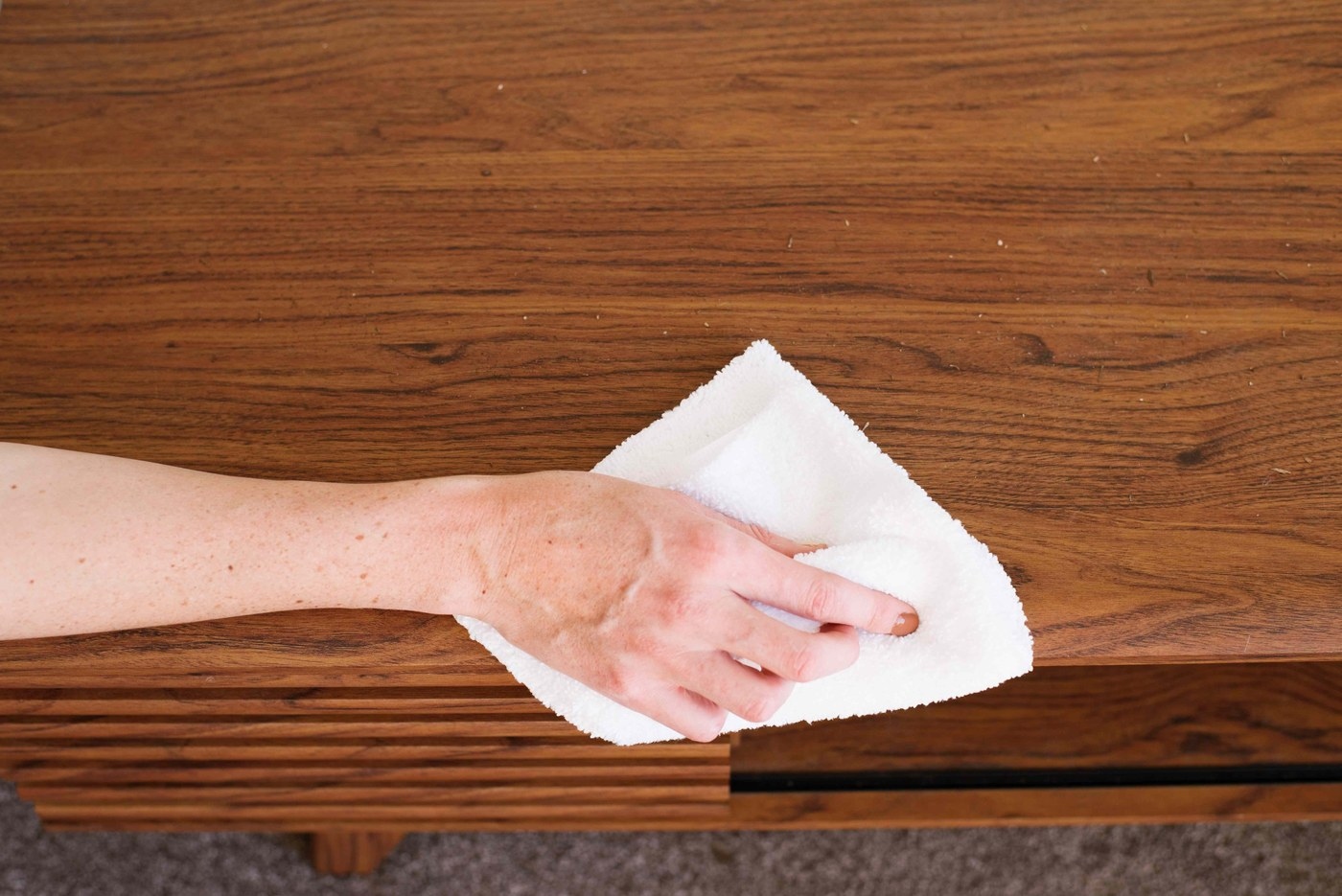 Use a Barely Damp Cloth for Routine Wood-Furniture Care